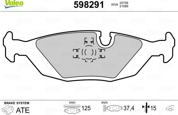 Valeo 598291 - Kit pastiglie freno, Freno a disco www.autoricambit.com