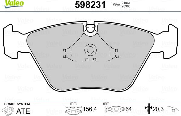 Valeo 598231 - Kit pastiglie freno, Freno a disco www.autoricambit.com