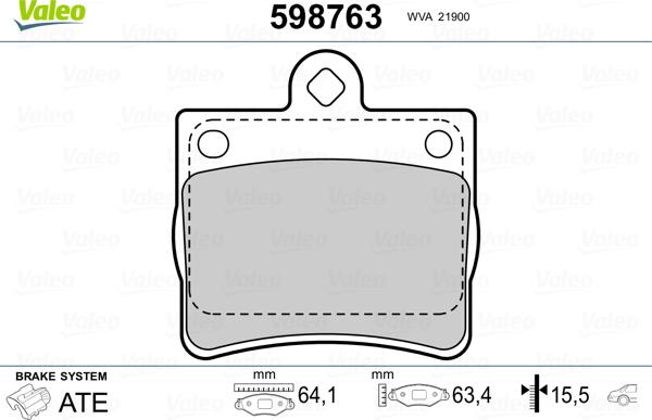 Valeo 598763 - Kit pastiglie freno, Freno a disco www.autoricambit.com