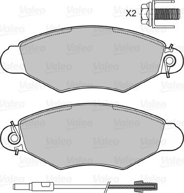 Valeo 598726 - Kit pastiglie freno, Freno a disco www.autoricambit.com