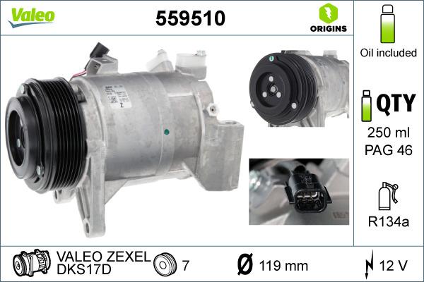 Valeo 559510 - Compressore, Climatizzatore www.autoricambit.com