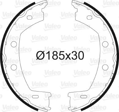 Valeo 564198 - Kit ganasce, Freno stazionamento www.autoricambit.com