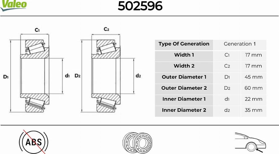 Valeo 502596 - Kit cuscinetto ruota www.autoricambit.com