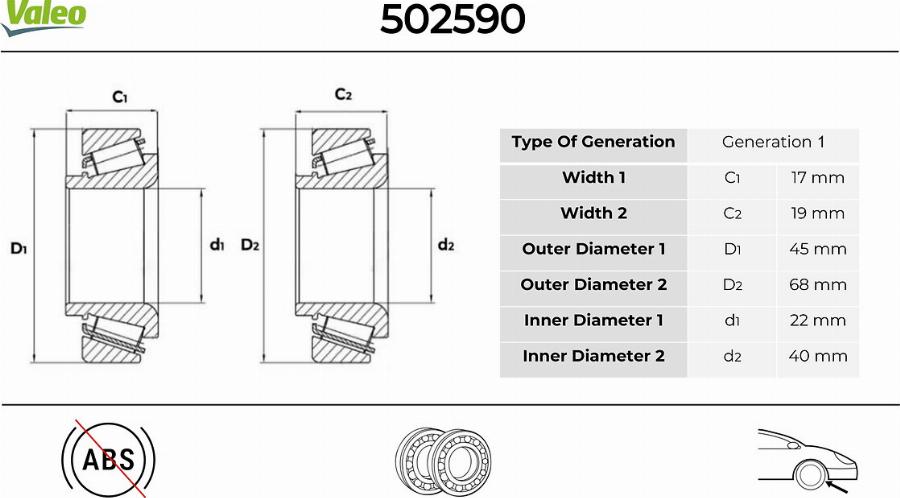 Valeo 502590 - Kit cuscinetto ruota www.autoricambit.com