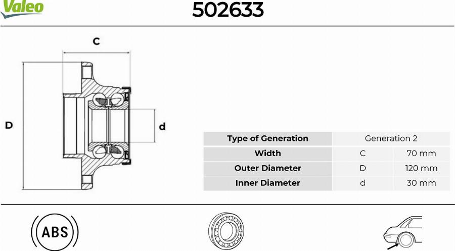 Valeo 502633 - Kit cuscinetto ruota www.autoricambit.com