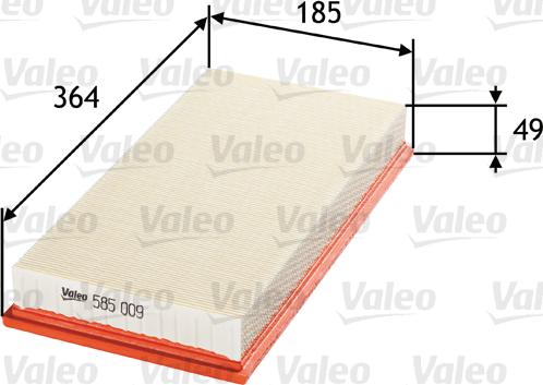 Valeo 585009 - Filtro aria www.autoricambit.com