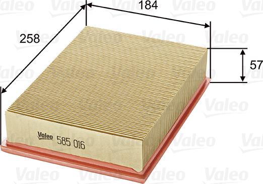 Valeo 585016 - Filtro aria www.autoricambit.com