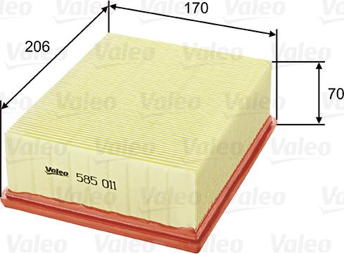 Valeo 585011 - Filtro aria www.autoricambit.com