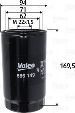 Valeo 586149 - Filtro olio www.autoricambit.com