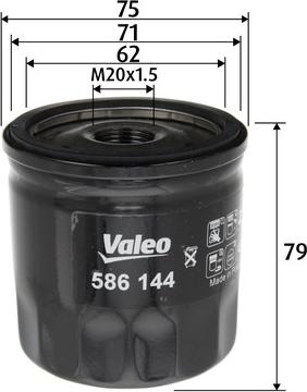 Valeo 586144 - Filtro olio www.autoricambit.com