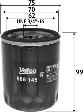 Valeo 586145 - Filtro olio www.autoricambit.com