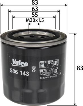 Valeo 586143 - Filtro olio www.autoricambit.com