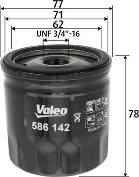 Valeo 586142 - Filtro olio www.autoricambit.com