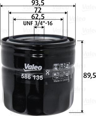 Valeo 586135 - Filtro olio www.autoricambit.com