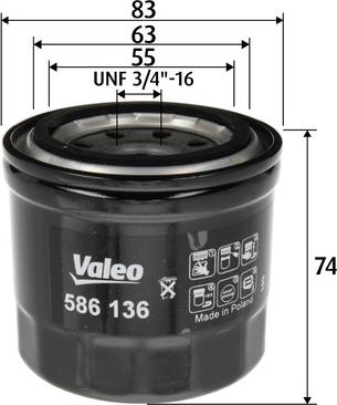 Valeo 586136 - Filtro olio www.autoricambit.com