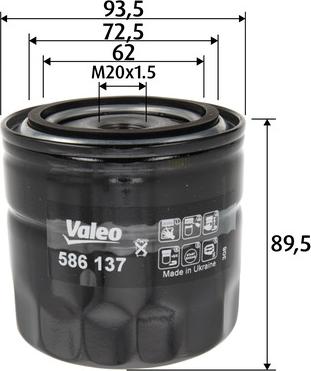 Valeo 586137 - Filtro olio www.autoricambit.com