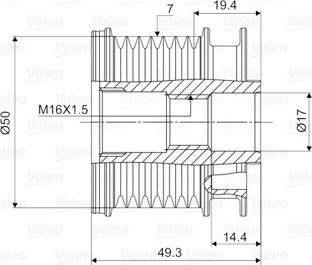 Valeo 588049 - Puleggia cinghia, Alternatore www.autoricambit.com