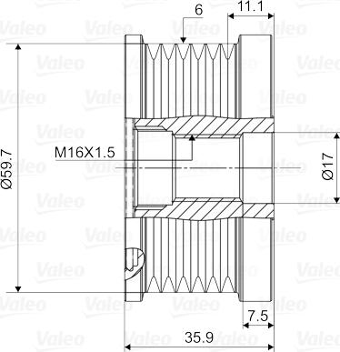 Valeo 588046 - Puleggia cinghia, Alternatore www.autoricambit.com