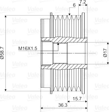 Valeo 588042 - Puleggia cinghia, Alternatore www.autoricambit.com