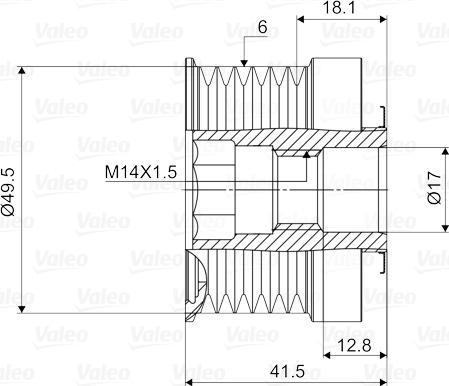 Valeo 588054 - Puleggia cinghia, Alternatore www.autoricambit.com