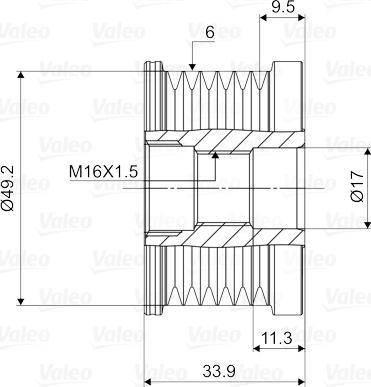 Valeo 588056 - Puleggia cinghia, Alternatore www.autoricambit.com