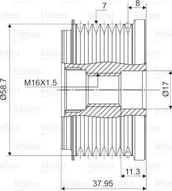 Valeo 588057 - Puleggia cinghia, Alternatore www.autoricambit.com