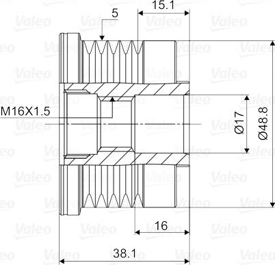 Valeo 588038 - Puleggia cinghia, Alternatore www.autoricambit.com