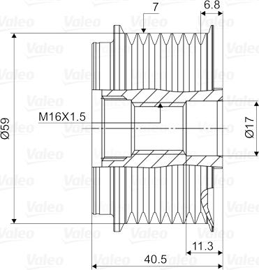 Valeo 588079 - Puleggia cinghia, Alternatore www.autoricambit.com