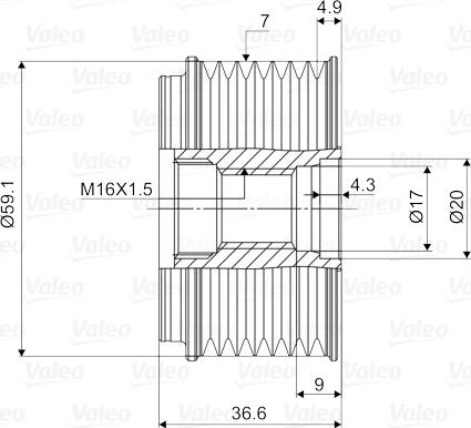 Valeo 588070 - Puleggia cinghia, Alternatore www.autoricambit.com