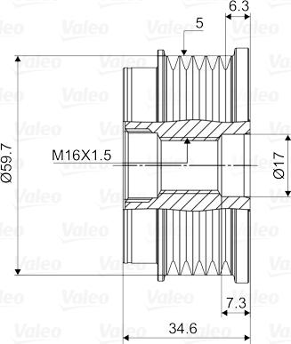 Valeo 588073 - Puleggia cinghia, Alternatore www.autoricambit.com