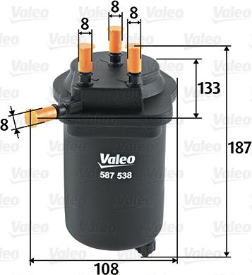 Valeo 587538 - Filtro carburante www.autoricambit.com