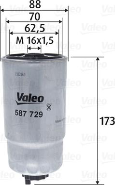 Valeo 587729 - Filtro carburante www.autoricambit.com
