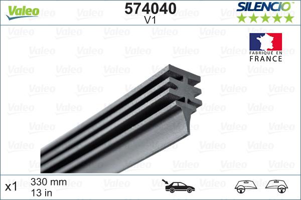 Valeo 574040 - Refil spazzola tergicristallo www.autoricambit.com