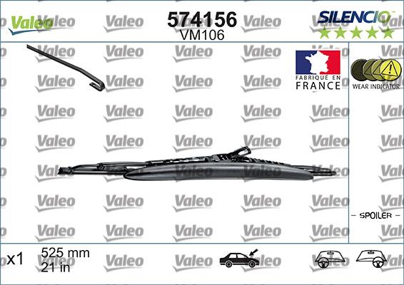 Valeo 574156 - Spazzola tergi www.autoricambit.com