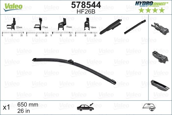 Valeo 578544 - Spazzola tergi www.autoricambit.com