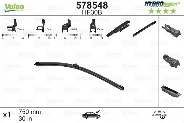 Valeo 578548 - Spazzola tergi www.autoricambit.com