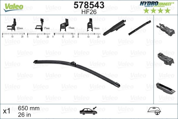 Valeo 578543 - Spazzola tergi www.autoricambit.com