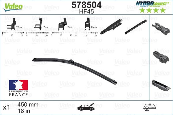 Valeo 578504 - Spazzola tergi www.autoricambit.com