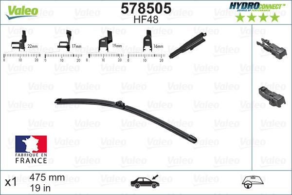 Valeo 578505 - Spazzola tergi www.autoricambit.com