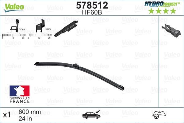 Valeo 578512 - Spazzola tergi www.autoricambit.com