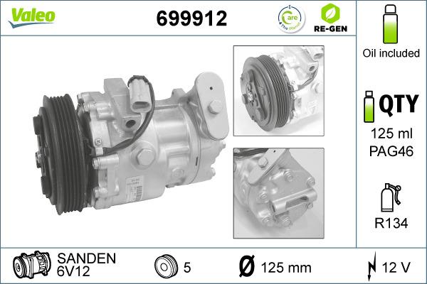 Valeo 699912 - Compressore, Climatizzatore www.autoricambit.com