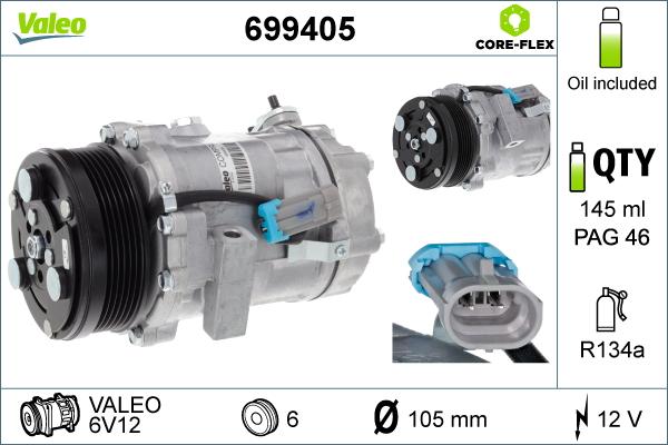 Valeo 699405 - Compressore, Climatizzatore www.autoricambit.com