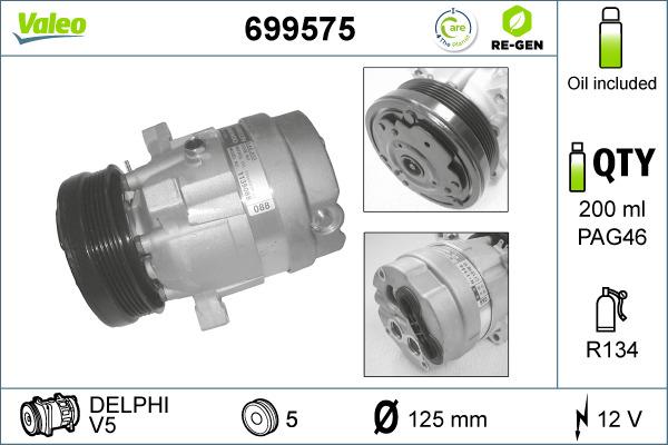 Valeo 699575 - Compressore, Climatizzatore www.autoricambit.com