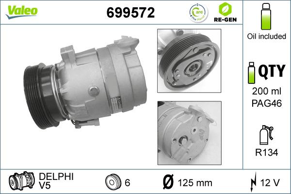 Valeo 699572 - Compressore, Climatizzatore www.autoricambit.com