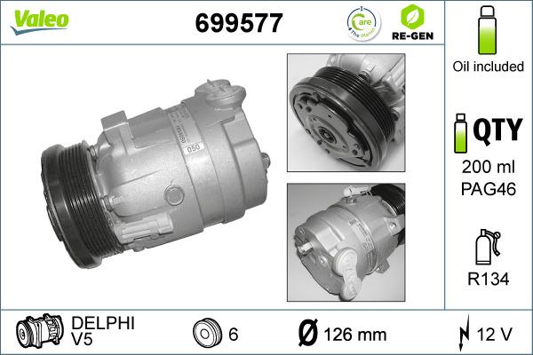 Valeo 699577 - Compressore, Climatizzatore www.autoricambit.com