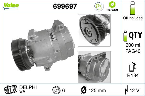 Valeo 699697 - Compressore, Climatizzatore www.autoricambit.com