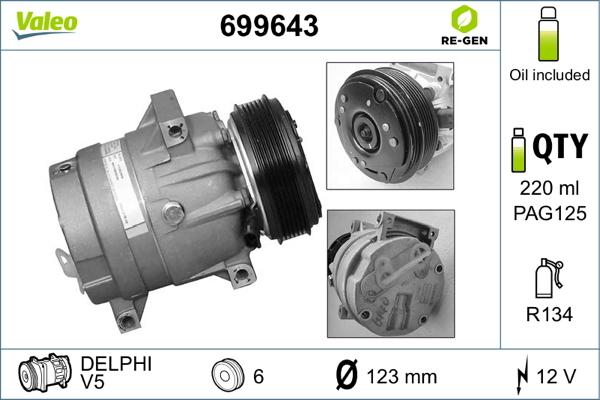 Valeo 699643 - Compressore, Climatizzatore www.autoricambit.com