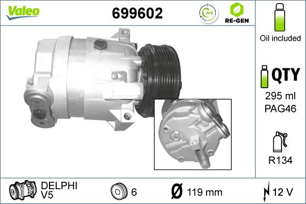 Valeo 699602 - Compressore, Climatizzatore www.autoricambit.com