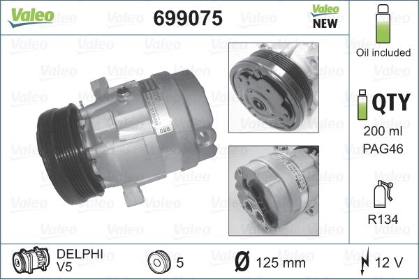 Valeo 699075 - Compressore, Climatizzatore www.autoricambit.com