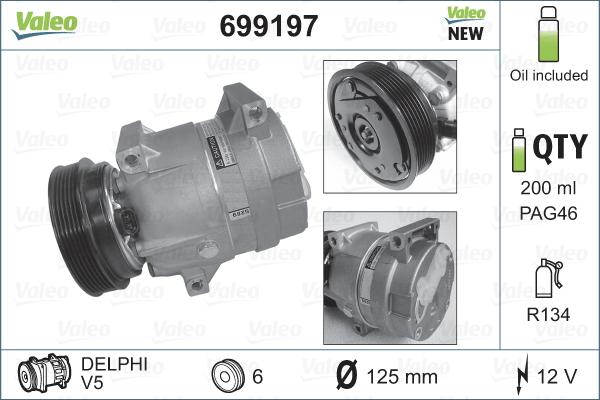 Valeo 699197 - Compressore, Climatizzatore www.autoricambit.com